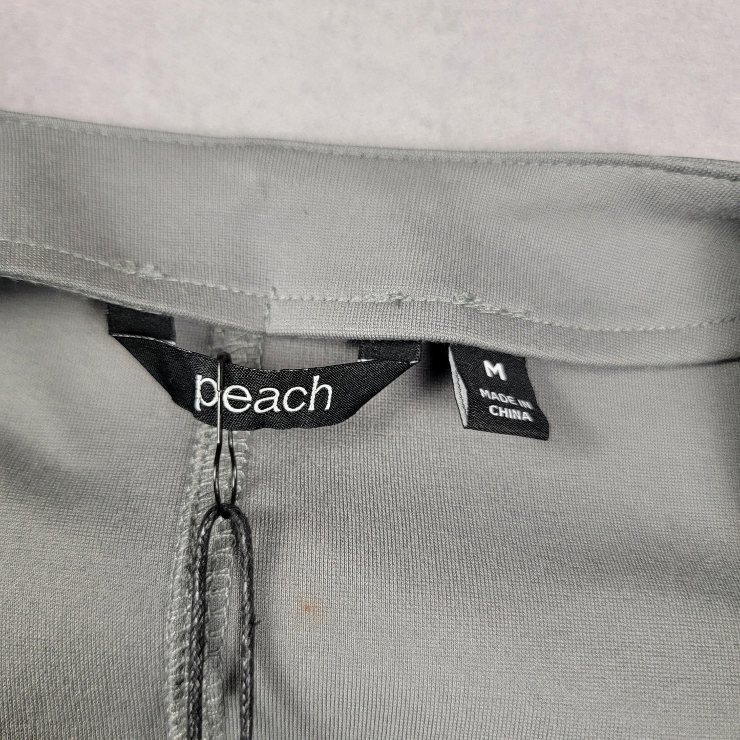 Peach Blazer Womens Med Storm Gray Ponte Power One Button Pockets Workwear