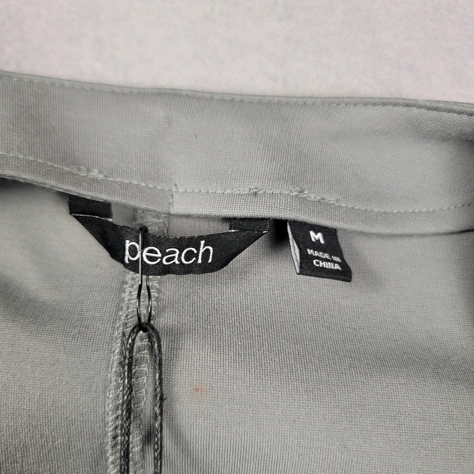 Peach Blazer Womens Med Storm Gray Ponte Power One Button Pockets Workwear