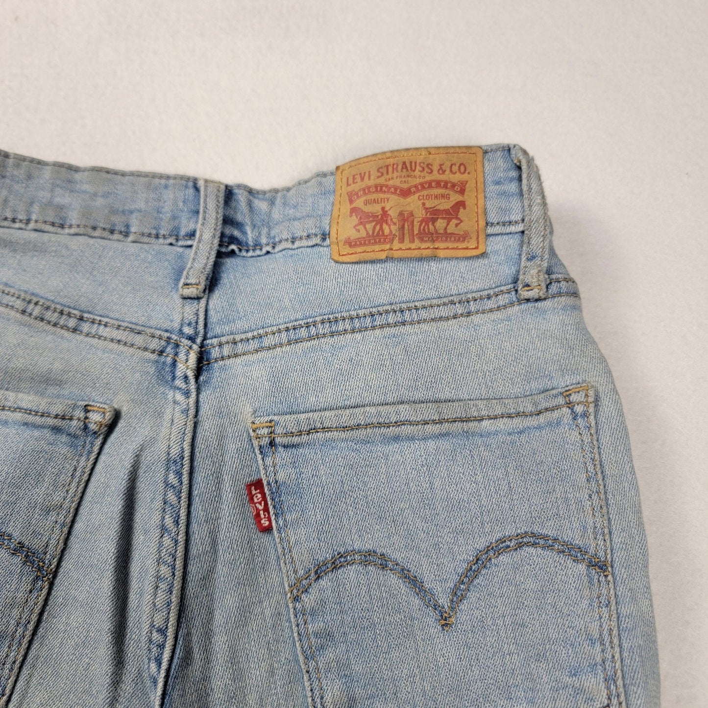 Levis 721 High Rise Skinny Jeans Womens 24 Blue Light Wash Stretch Casual