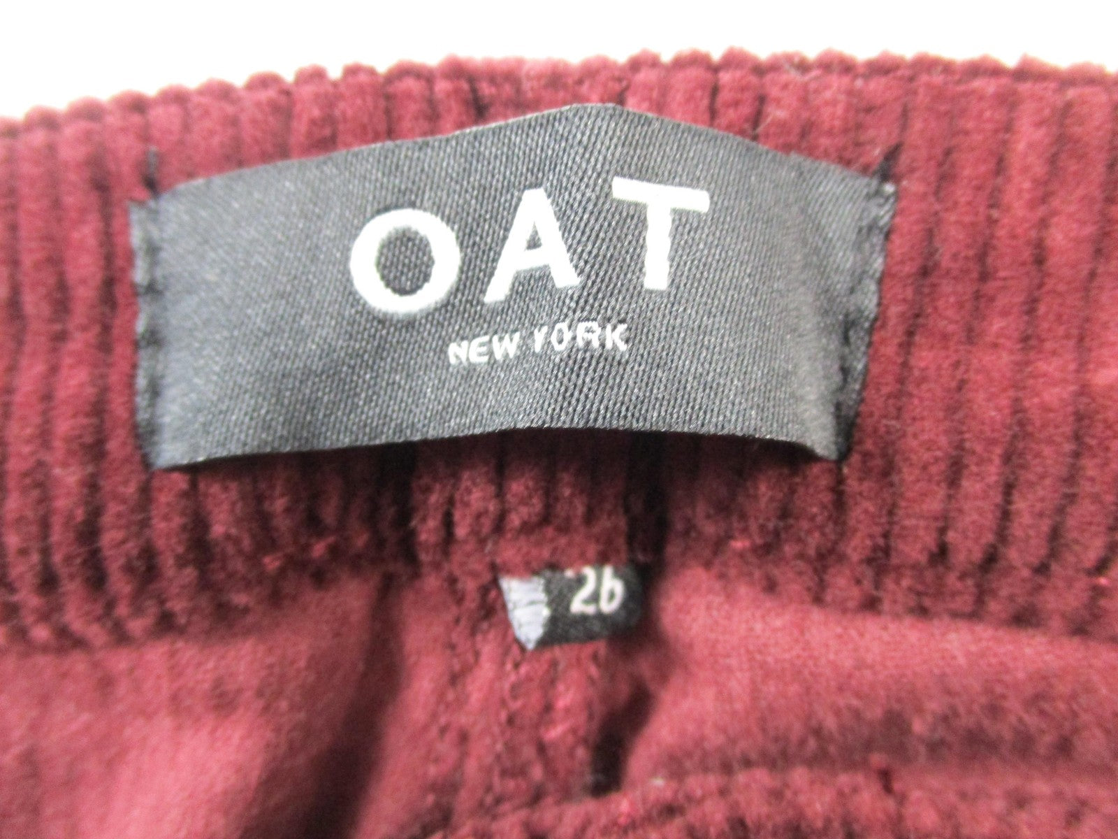 OAT New York HighRise Skinny Jeans Womens 26 Red Corduroy Stretch Fall 14432