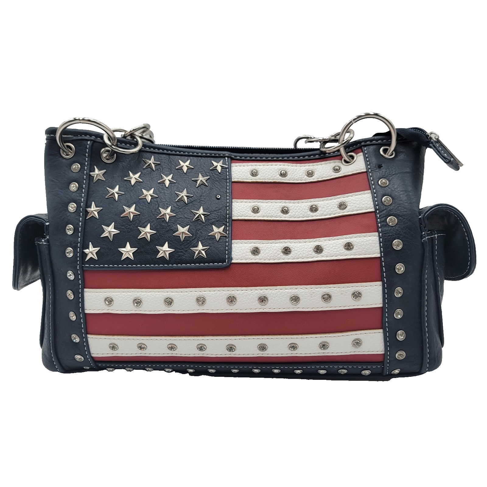 Montana West Purse Womens Shoulder Bag Studded Patriotic Handbag Wallet Set USA0