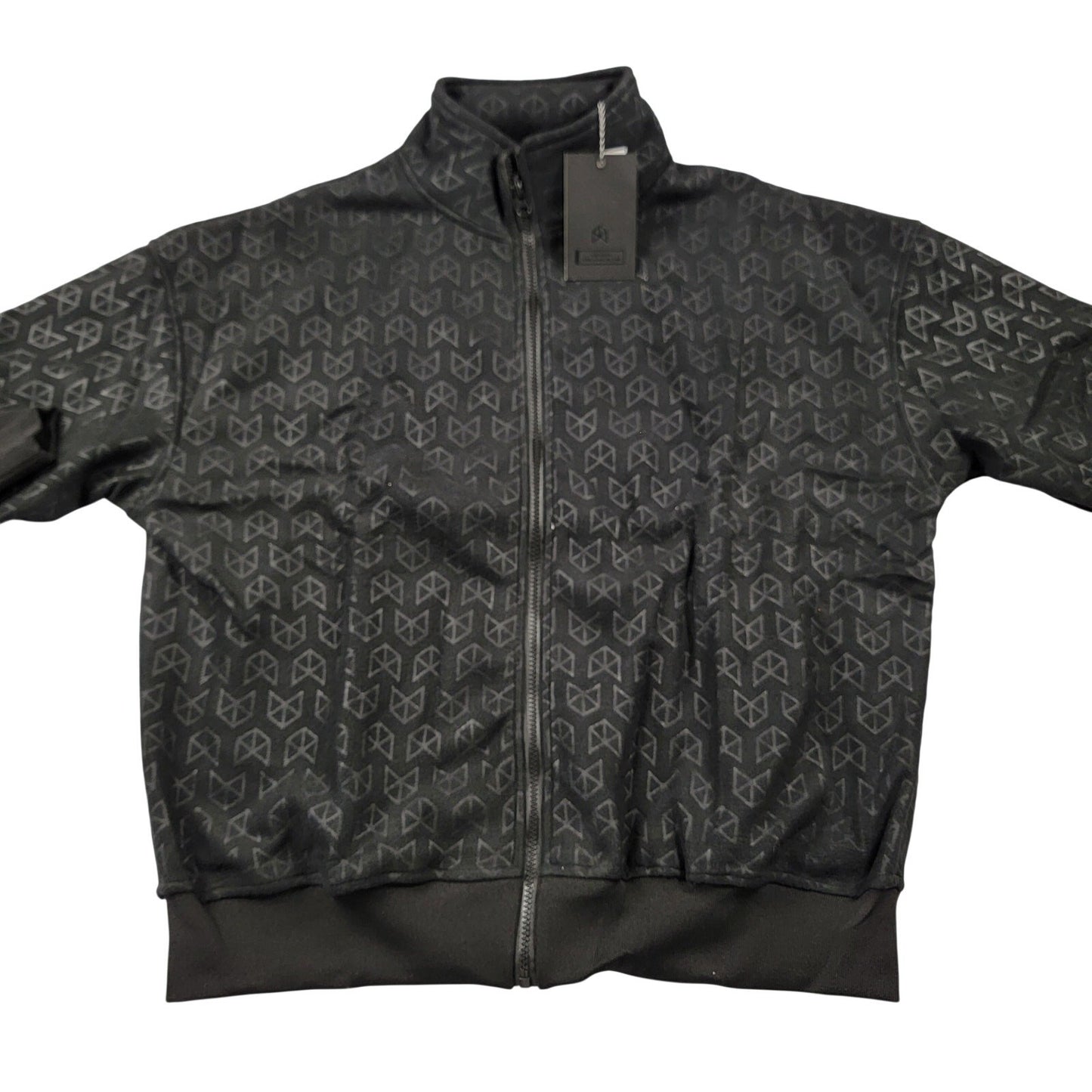 Rawgear Black Geometric Pattern Full Zip Jacket Mens Medium New With Tags