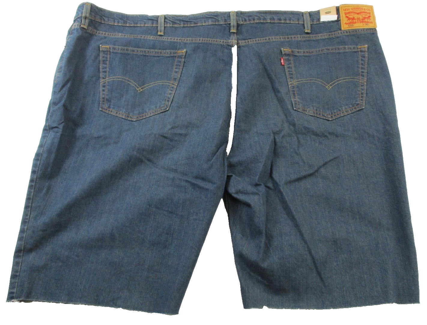 Levi's 559 Shorts Mens 56 Blue Denim Cutoff Raw Hem Big & Tall Bermuda 14201
