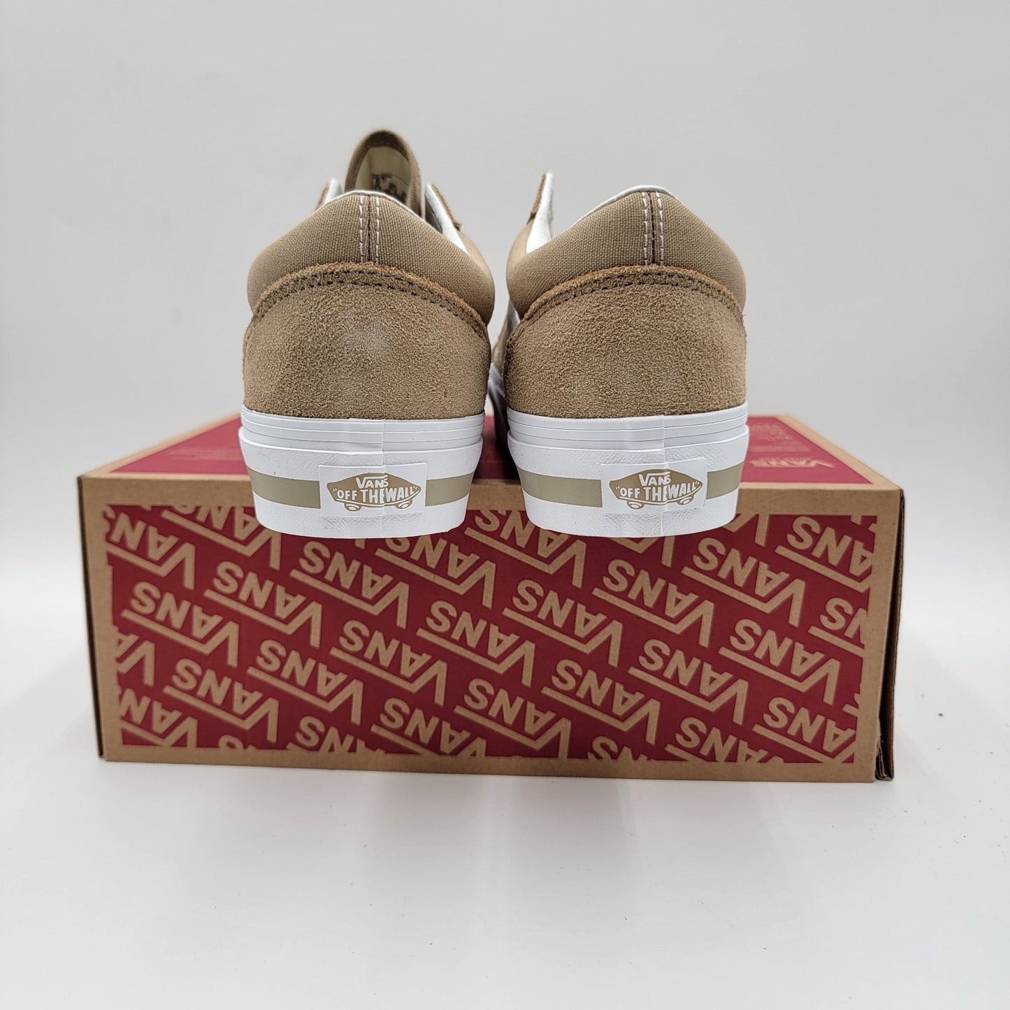 VANS PREMIUM Junior Old Skool Platform Sz 6 Khaki Suede & Canvas VN0009PDKHK NIB3