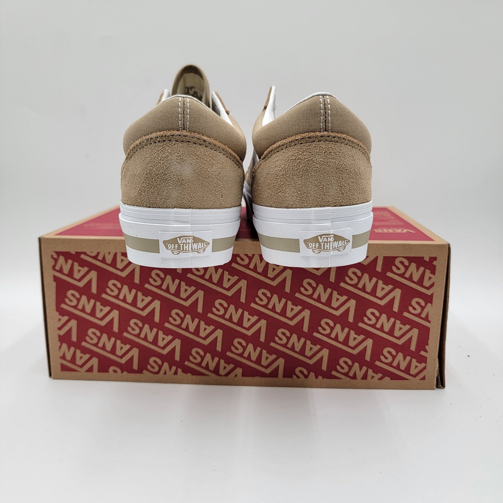 VANS PREMIUM Junior Old Skool Platform Sz 6 Khaki Suede & Canvas VN0009PDKHK NIB3