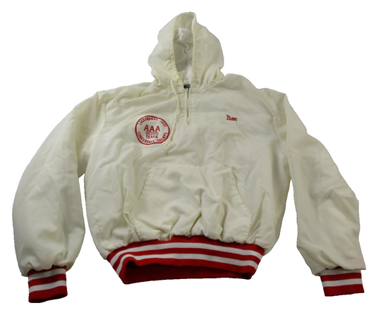 Vintage Holloway Jacket Mens XL White Hooded 1/2 Zip Track NP Varsity 16460