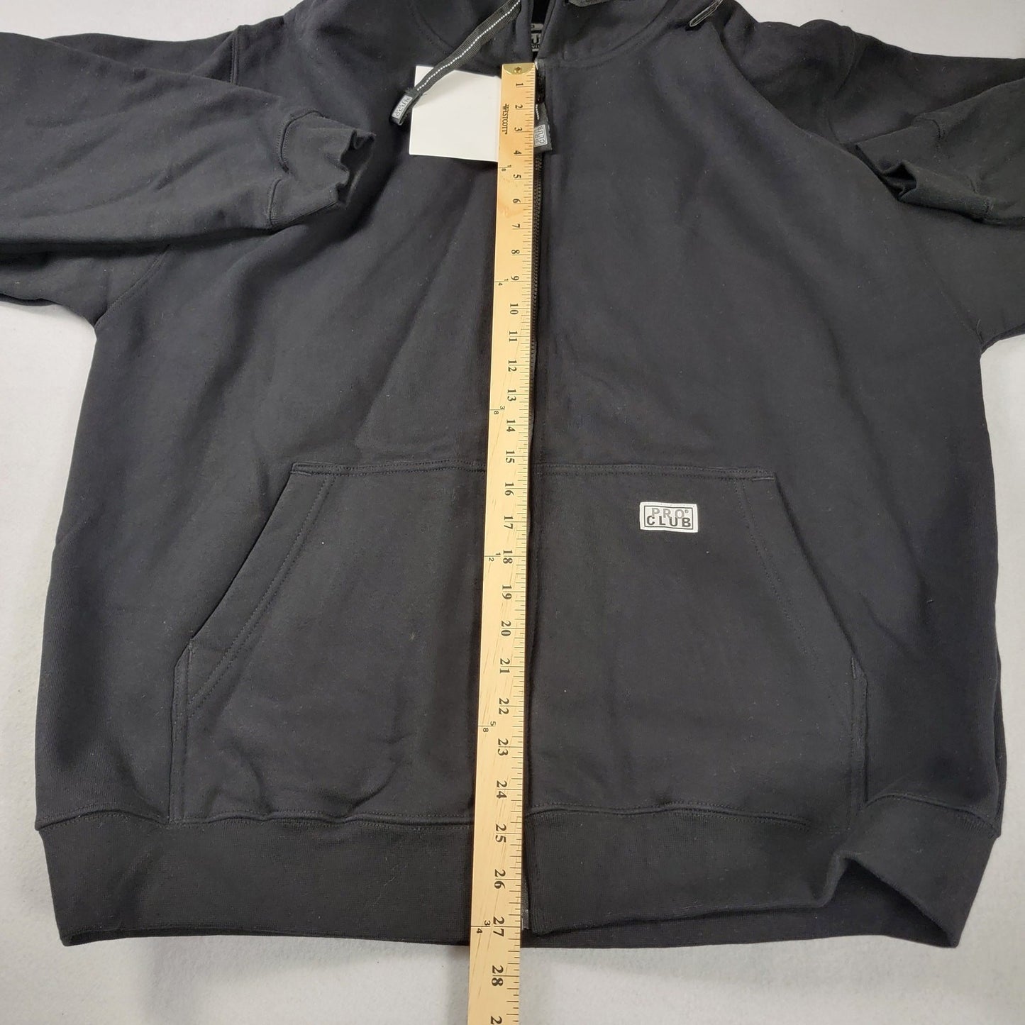 Pro Club Men's Black Heavy Weight Full Zip Hoodie 2XL