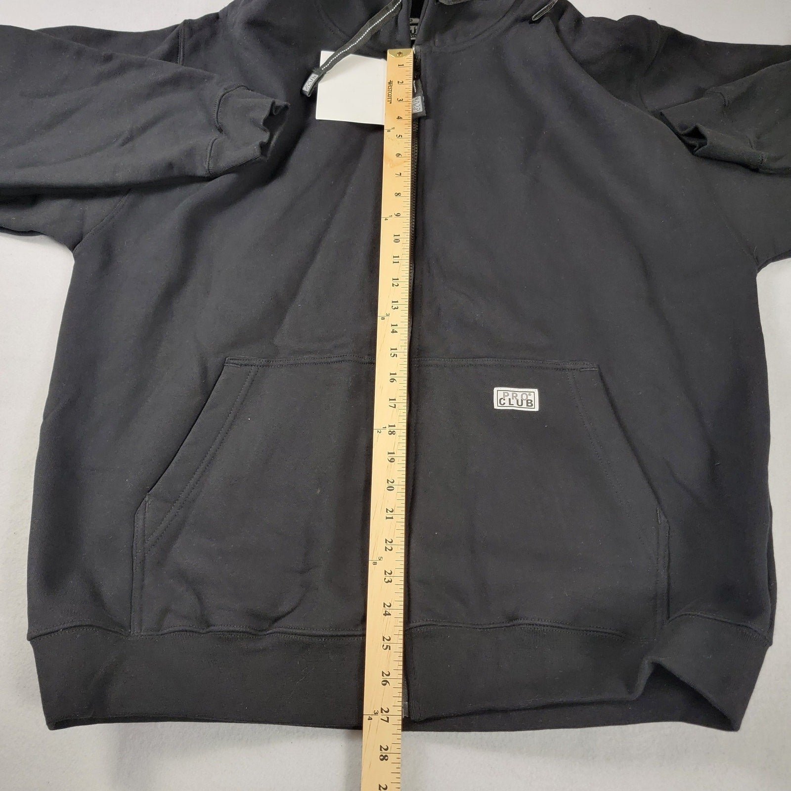 Pro Club Men's Black Heavy Weight Full Zip Hoodie 2XL