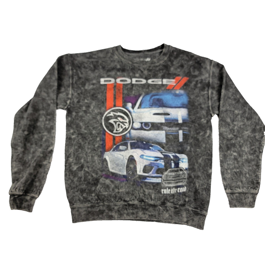 Dodge Sweatshirt Mens Medium Crewneck Hellcat Muscle Car Rule the Road