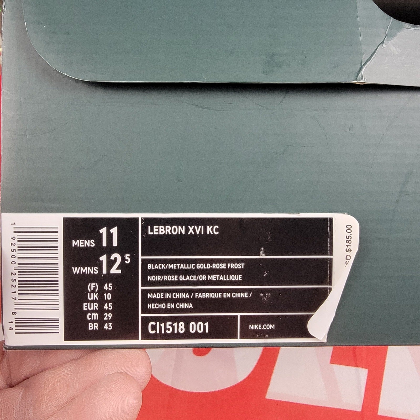 Nike LeBron 16 KC Watch The Throne Sz 11 Black/Metallic Gold-RoseFrost CI151800111