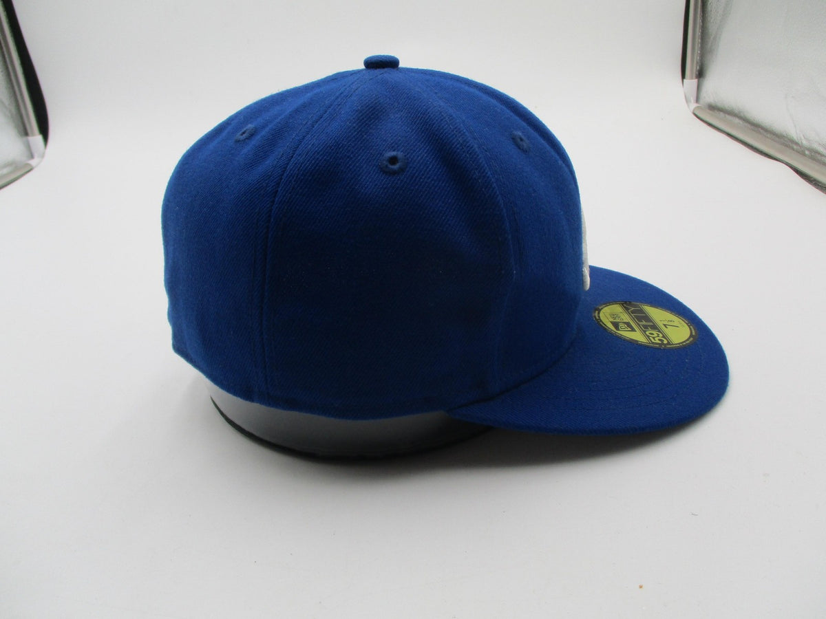 Atlanta Braves Hat Cap Fitted Mens 7 1/8 Blue MLB Baseball 59FIFTY New Era8