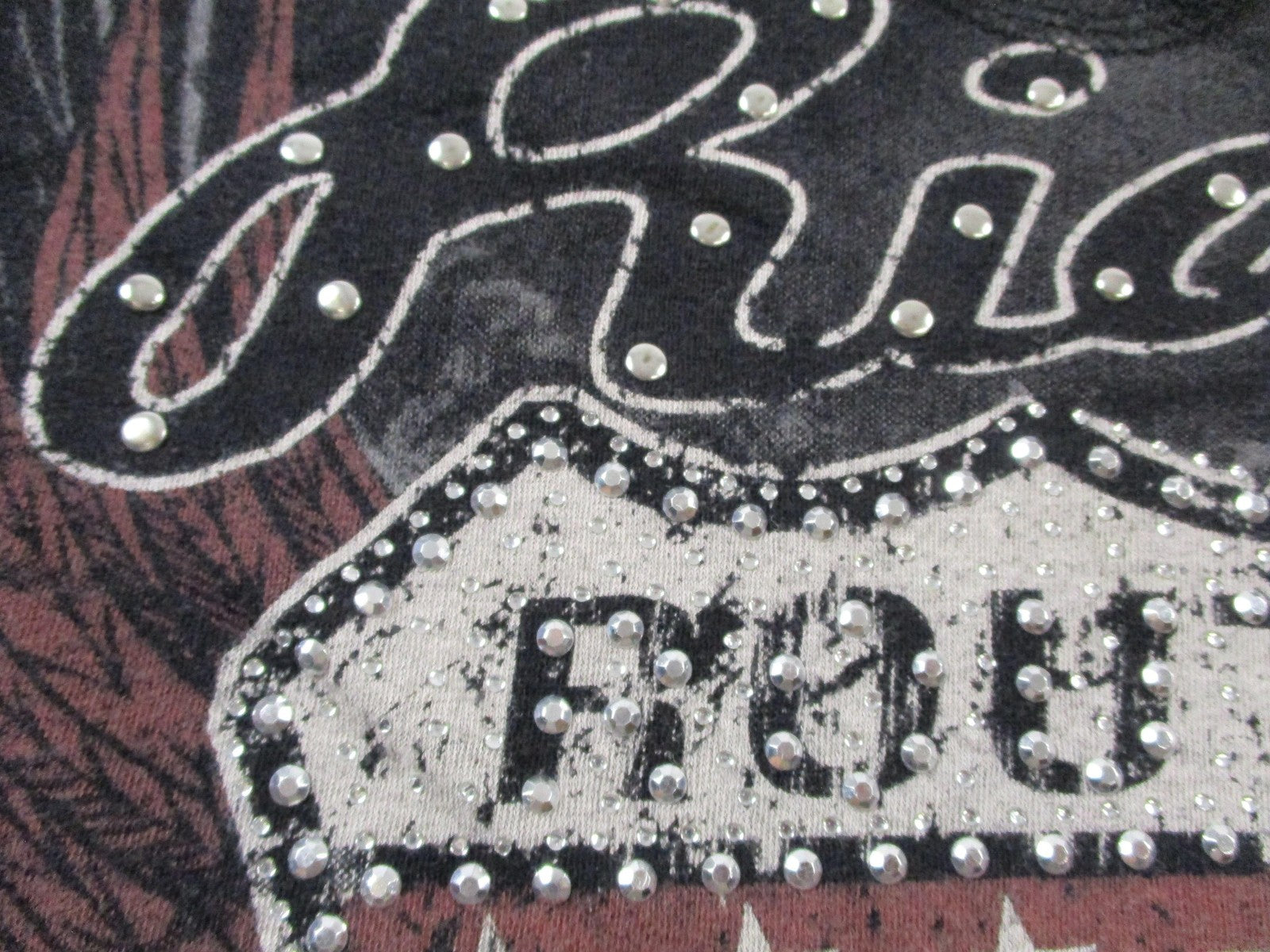 Shirt Womens Small Black Route 66 Rhinestone Graphic V Neck Short Sleeve Tee4