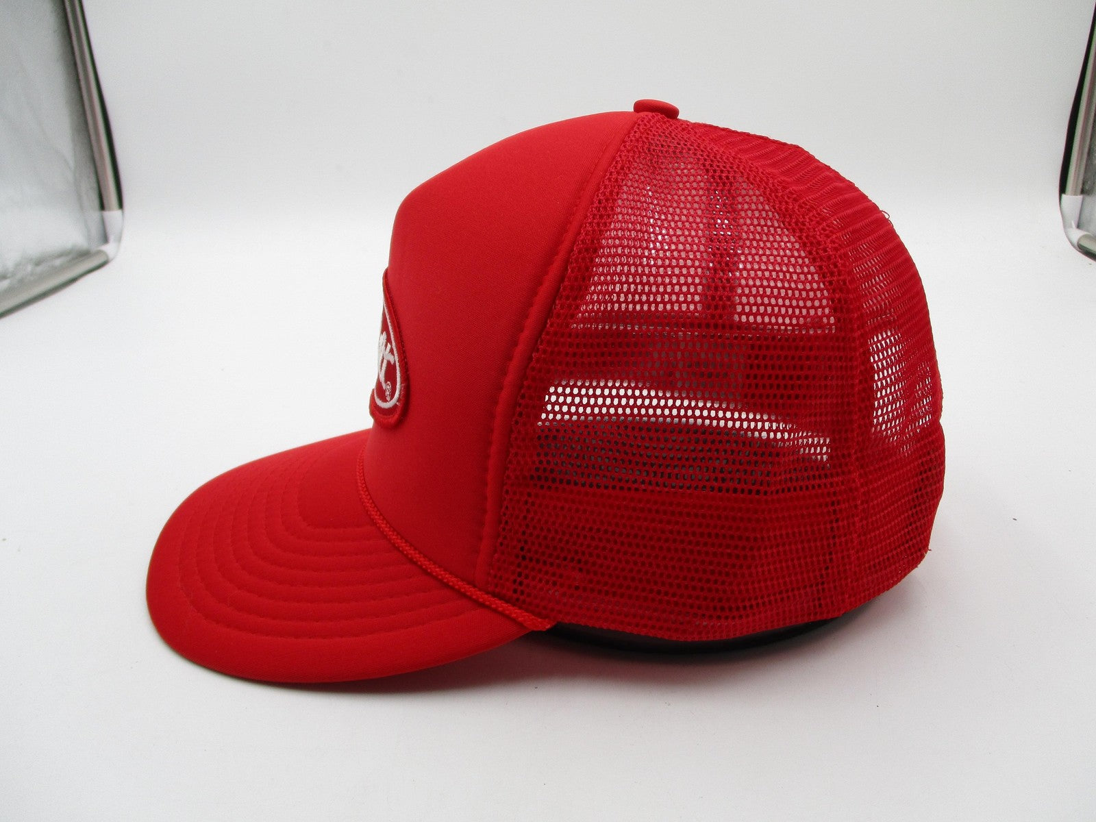 Nissin Cap Peterbilt Hat Cap Snap Back Mens OSFM Red Mesh Trucker Embroidered2