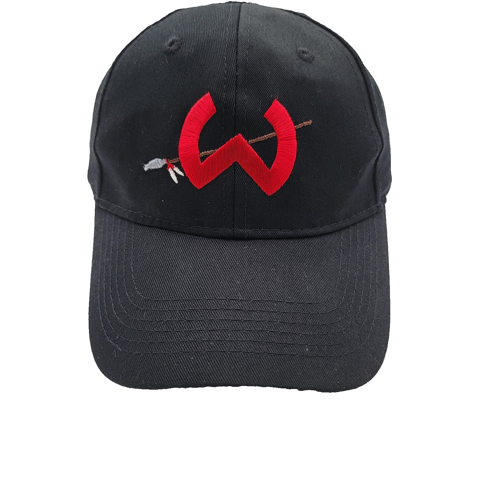 Port & Company Hat Cap Strap Back Youth Black Red Embroidered Logo0