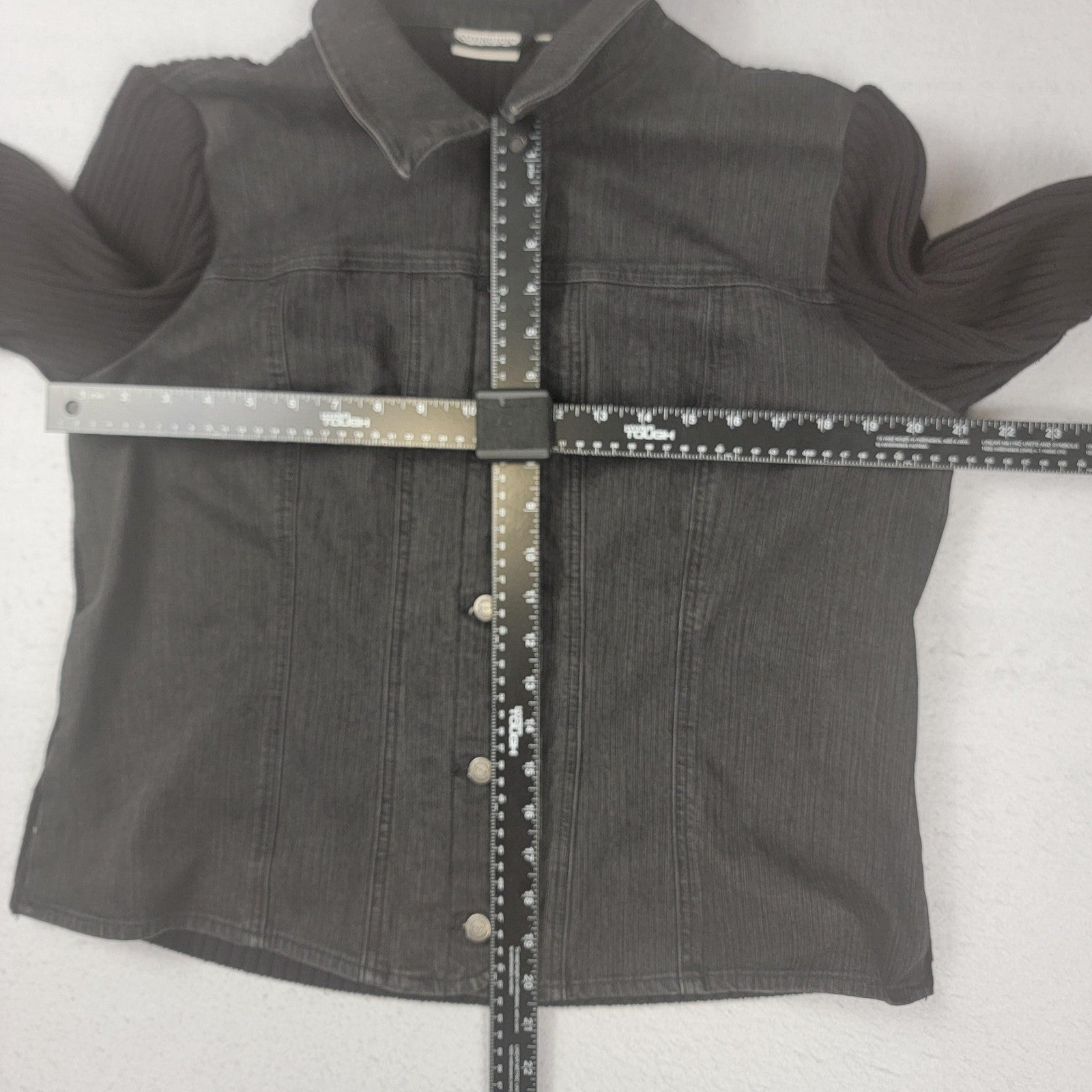 Covington Jacket Womens Medium Button Front Knit Sleeves Casual