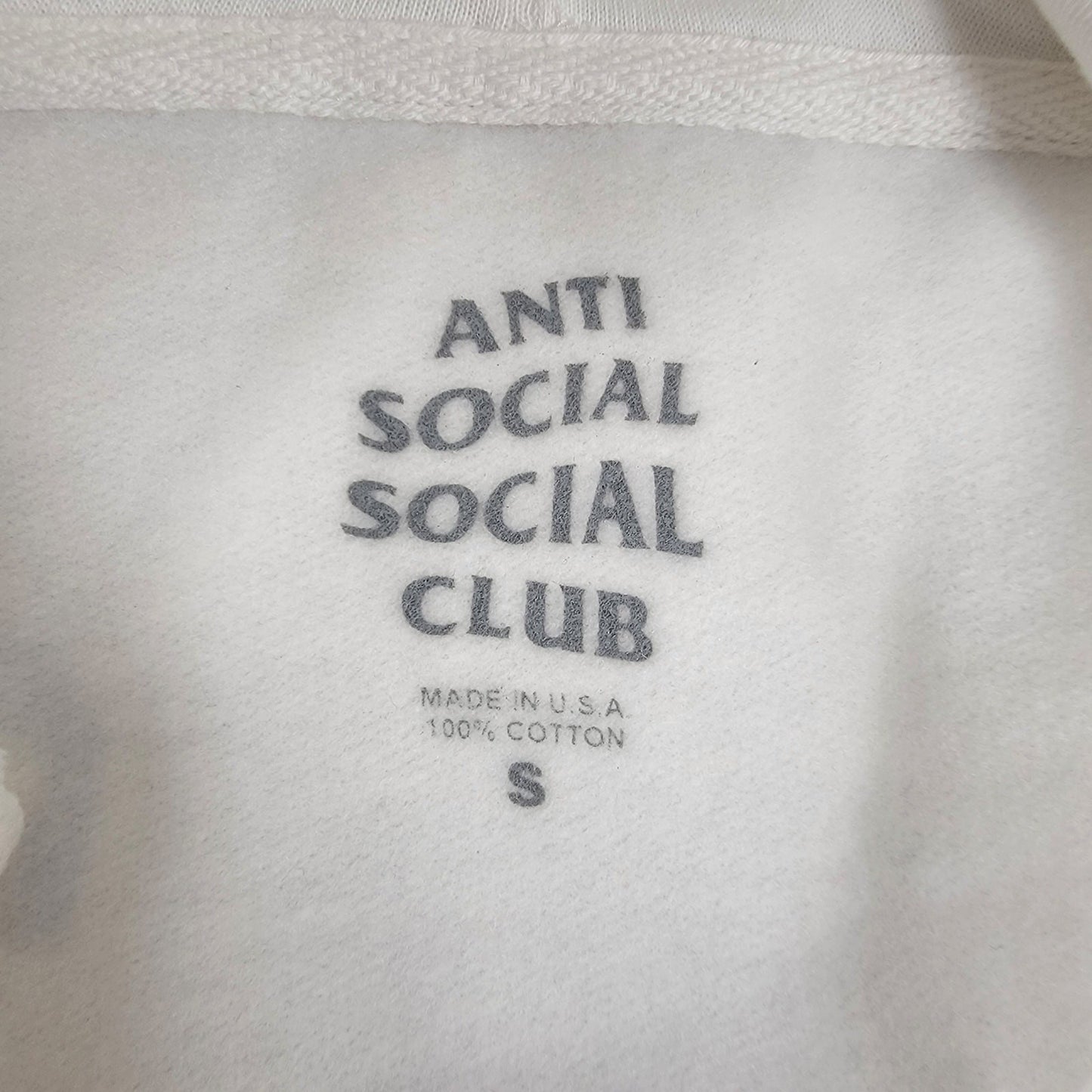 Anti Social Social Club Mens TypeR Hoodie White Size S