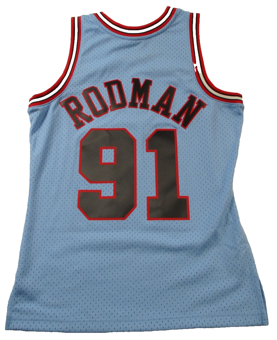 Chicago Bulls Basketball Jersey Mens Small Blue Dennis Rodman Mitchell Ness 14931