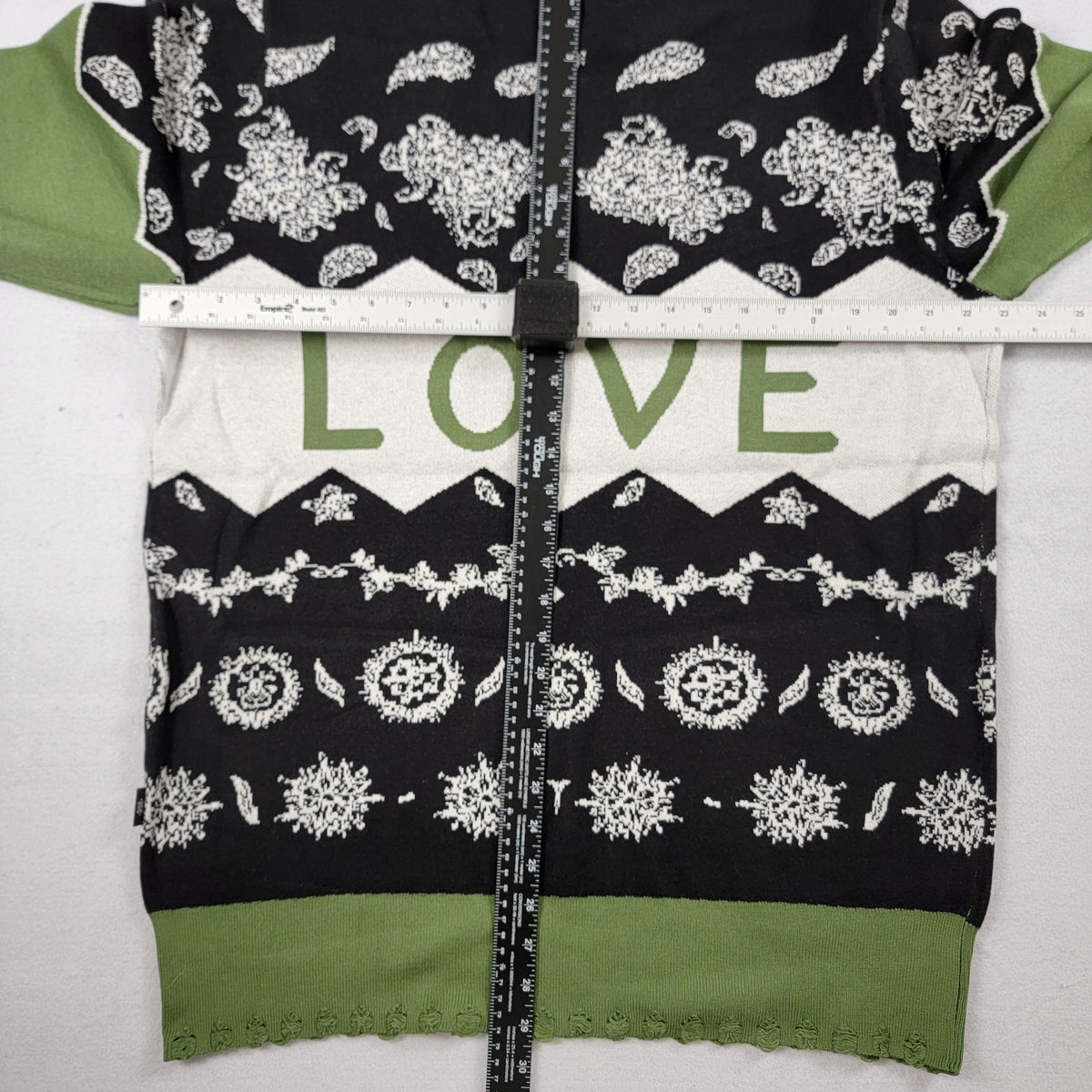 The Hideout Clothing Love Paisley Knit Holiday Sweater Men's 3XL Green NWT3