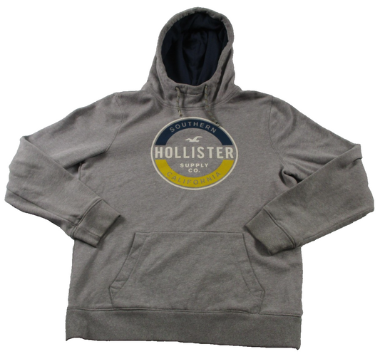 Hollister Hoodie Mens Medium Gray Sweatshirt Southern California Logo 16620