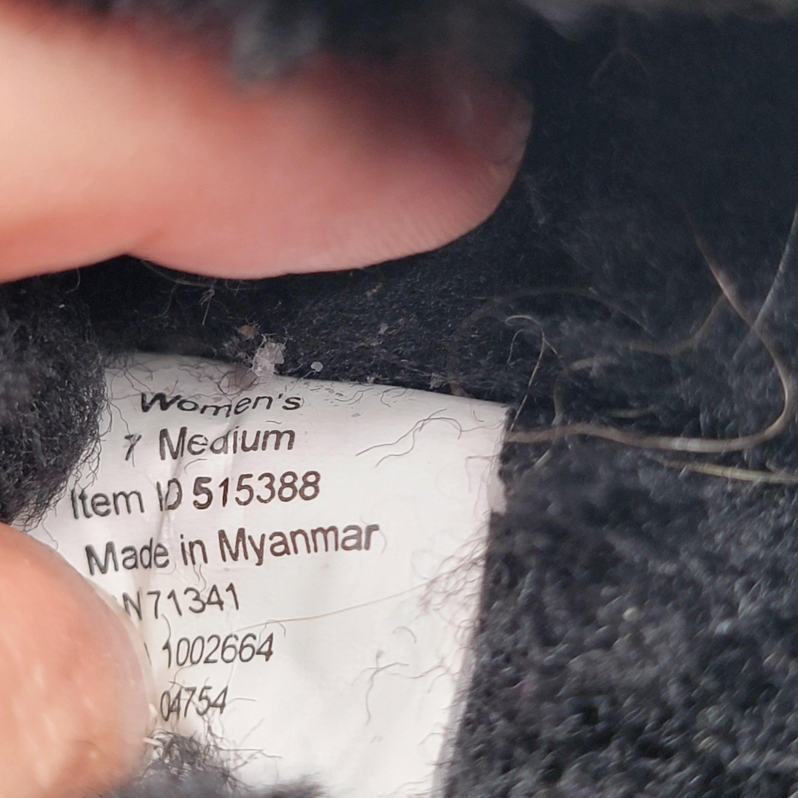 LL Bean Womens Size 7 Black Suede Shearling Slip On Moccasin Slippers Cozy