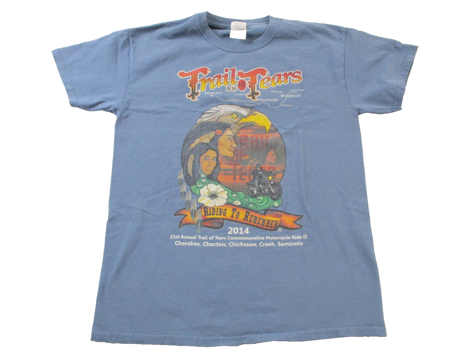 Trail Of Tears Shirt Lot 3 Mens Medium Gildan Murina Motorcycle Graphic Red Blue5