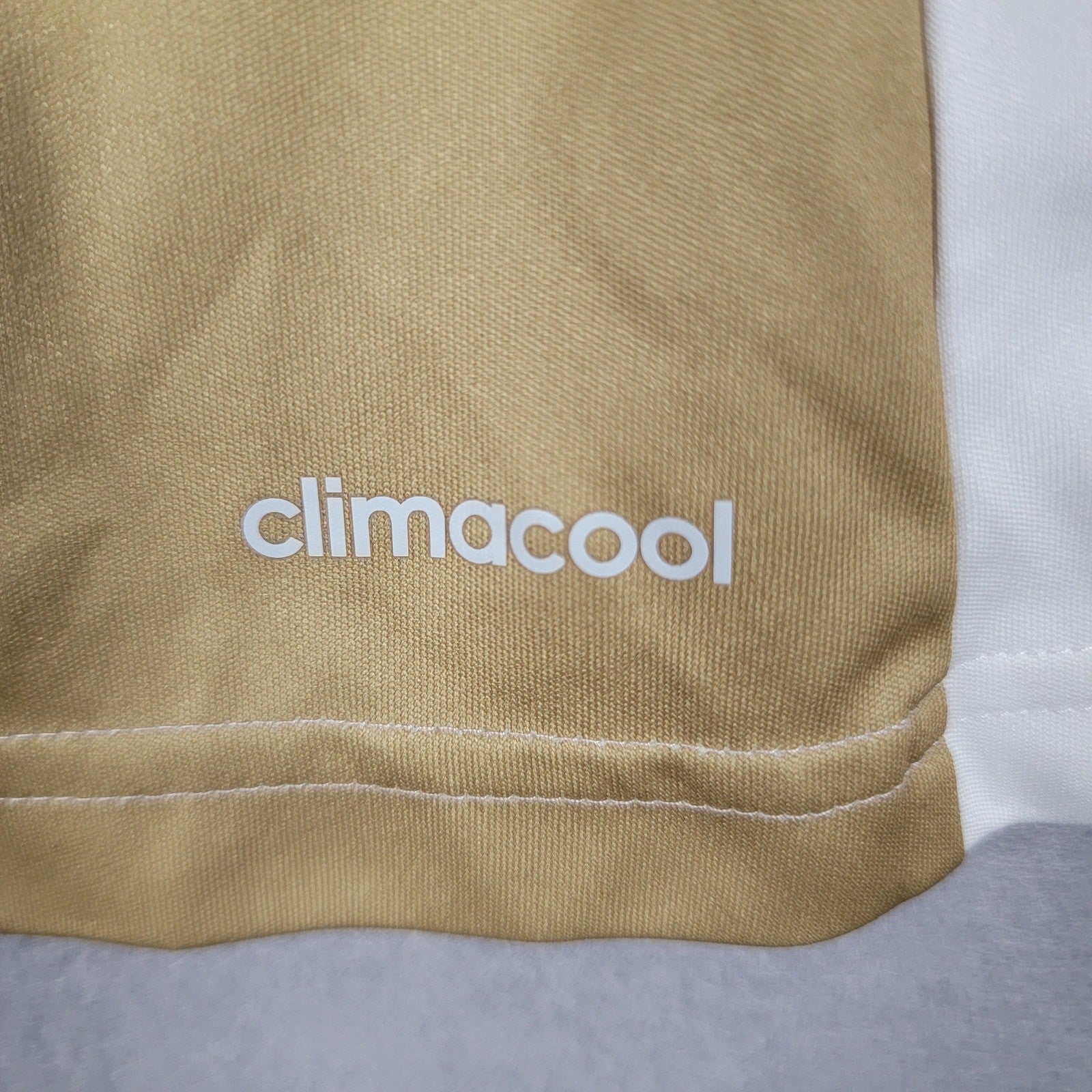 Adidas Climacool Burlingame Soccer Jersey #16 White Gold XS