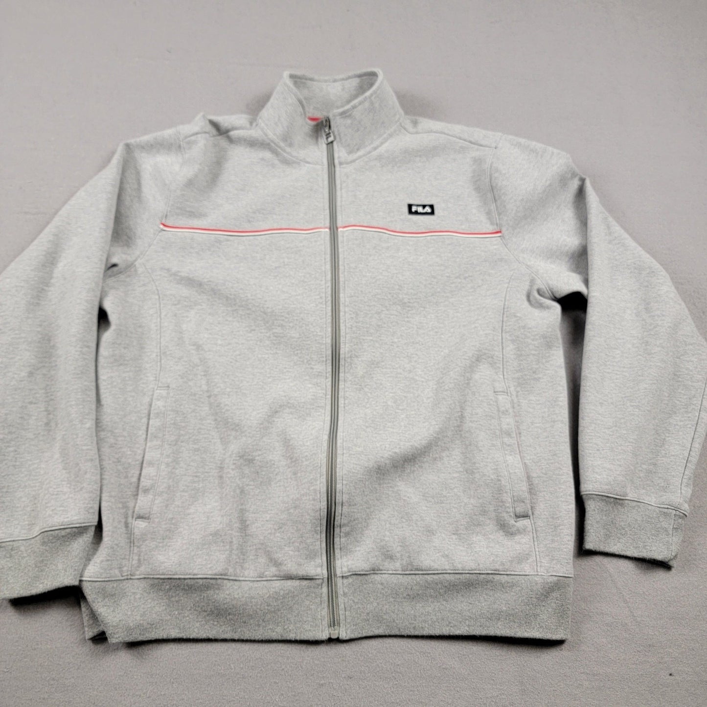 Fila Mens Zip Up Jacket Sz L Gray