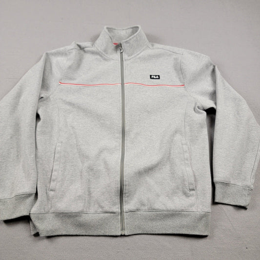Fila Mens Zip Up Jacket Sz L Gray