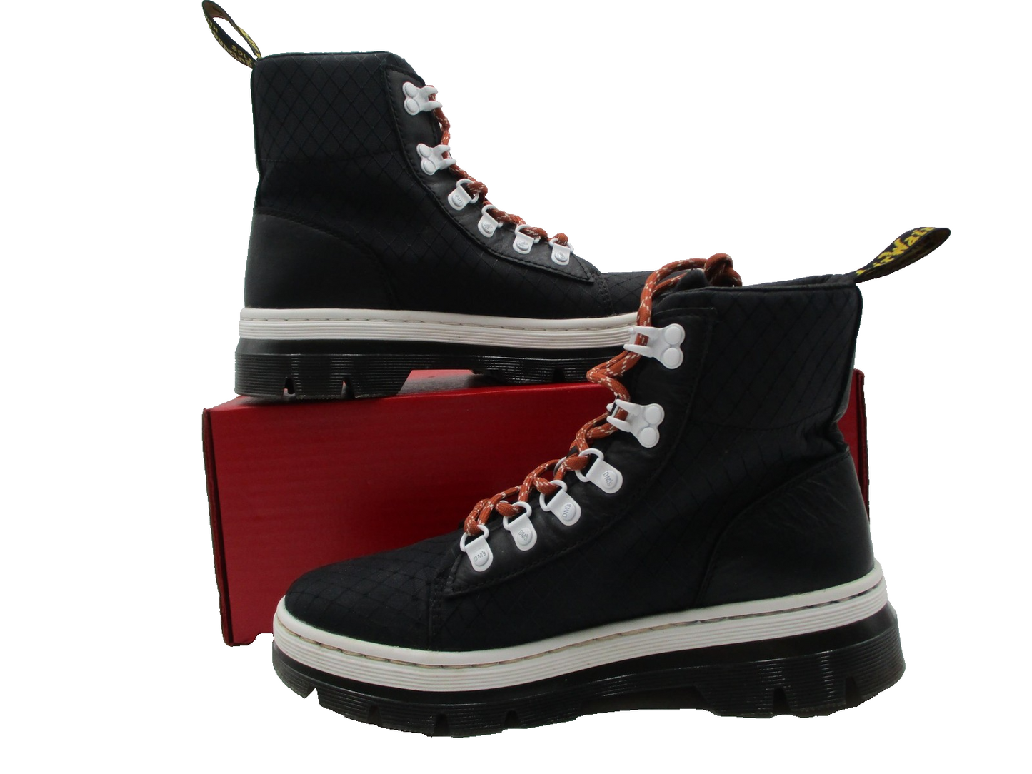 Dr. Martens Combs Ripstop Boots Women's Size 8 Black/White Lace Up AirWair 1F52