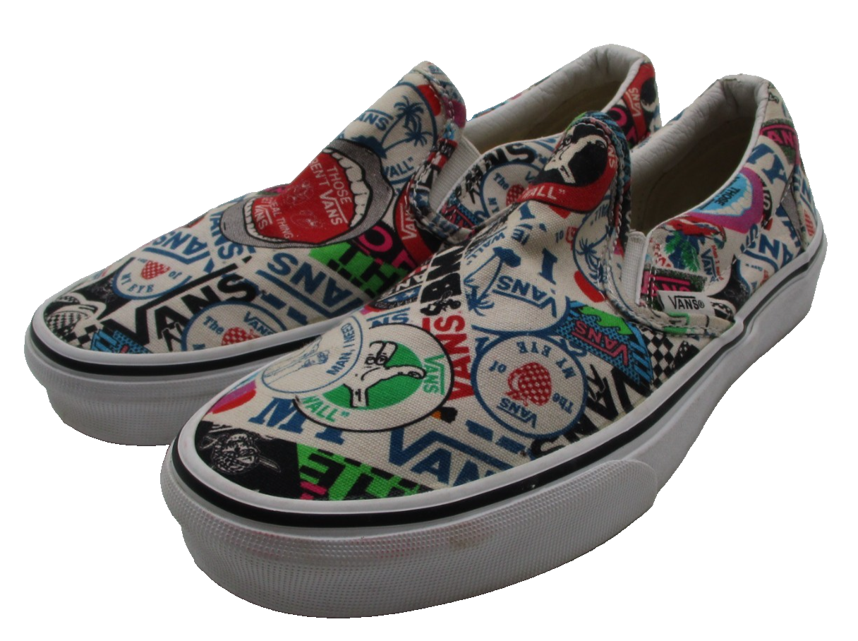 Vans Classic Slip-On Sticker Mash Up AOP Multicolor Men 7.5 Women 9 Pre-Owned0