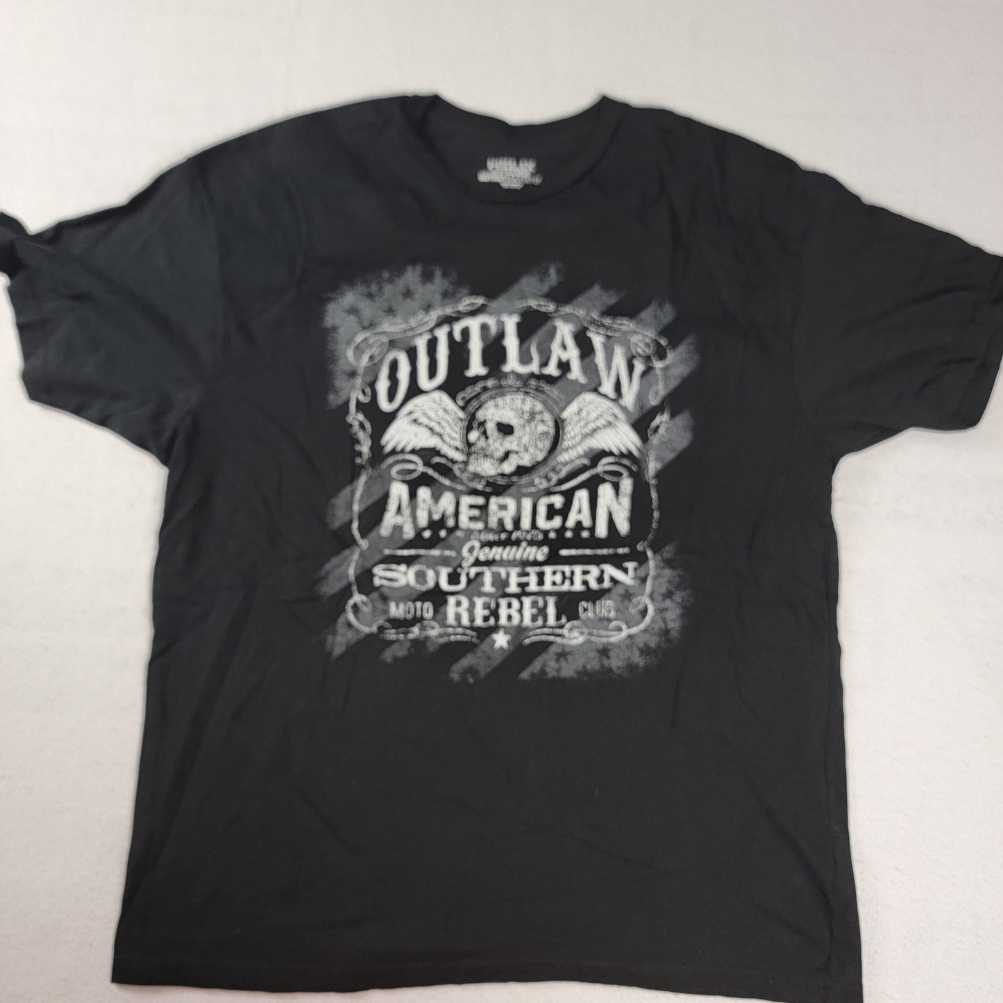 2 Pack Helix Mens XL Tshirts Black Skull & Southern Rebel Outlaw Biker