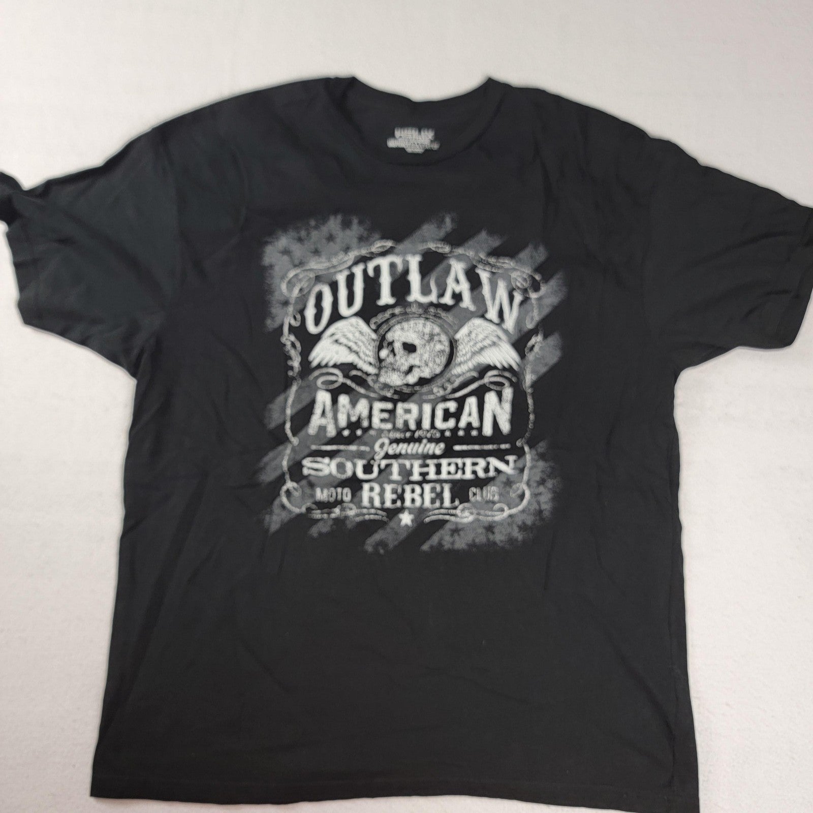 2 Pack Helix Mens XL Tshirts Black Skull & Southern Rebel Outlaw Biker