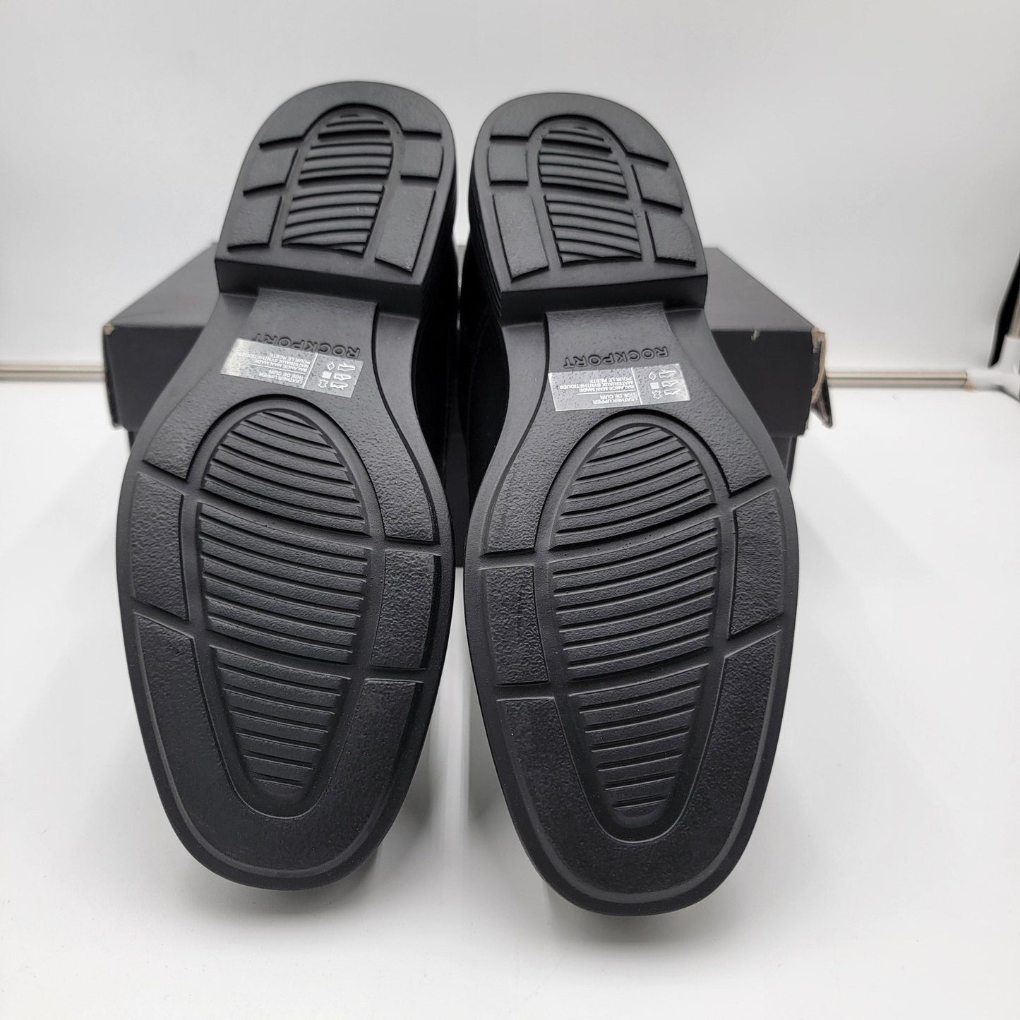 Rockport Charlesroad Plaintoe Shoes Mens Size 7.5W Black Leather Comfort5