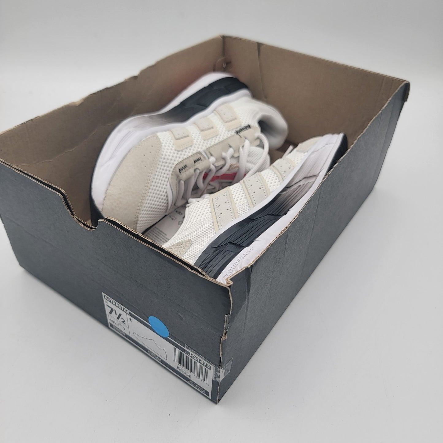 Adidas Astrastar Cloudfoam Men’s Running Shoes White Beige Size 7.5 JQ44799