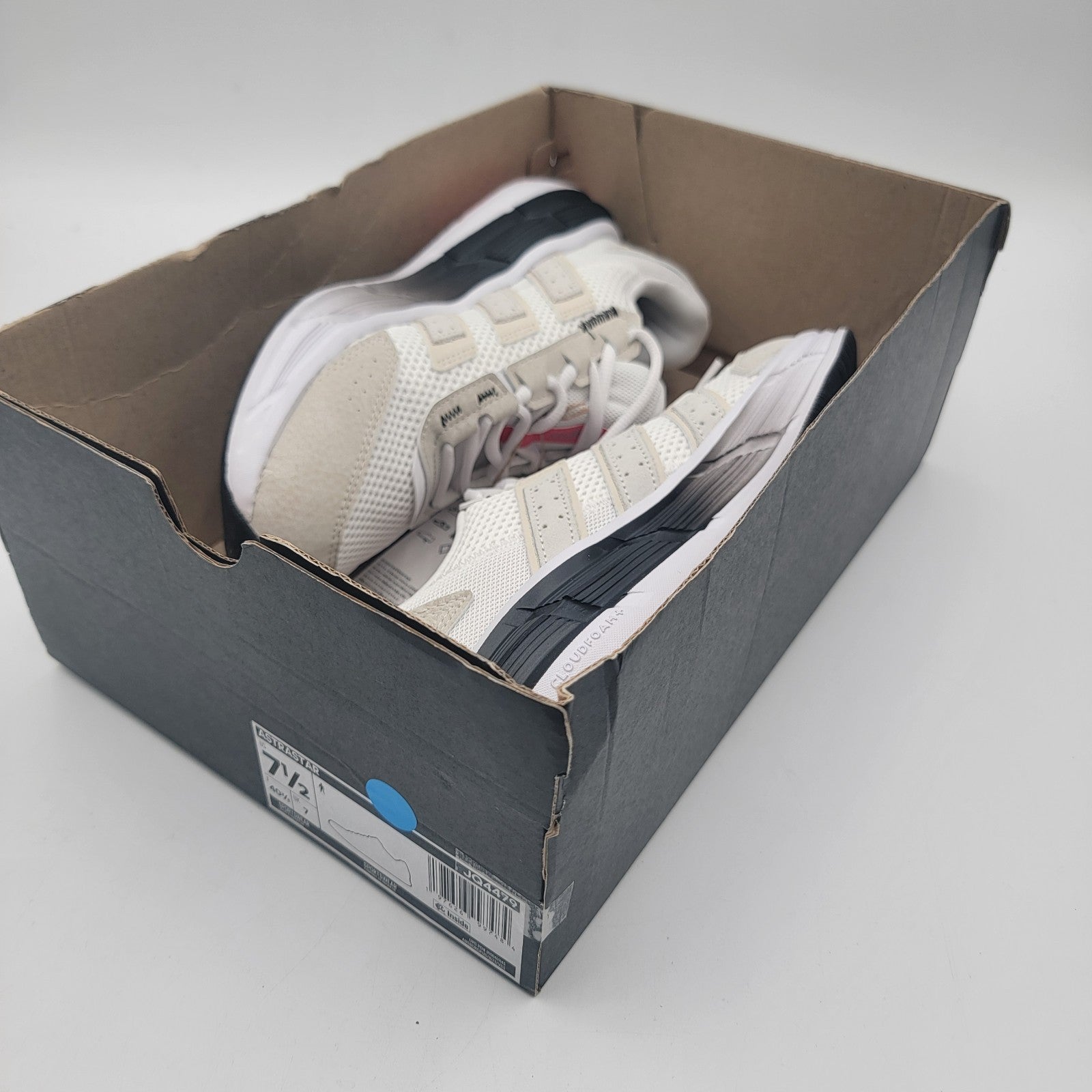 Adidas Astrastar Cloudfoam Men’s Running Shoes White Beige Size 7.5 JQ44799