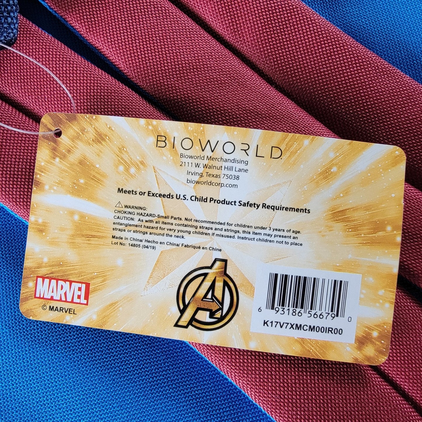 Marvel Captain Marvel Kids Backpack Higher Further Faster Bioworld New2