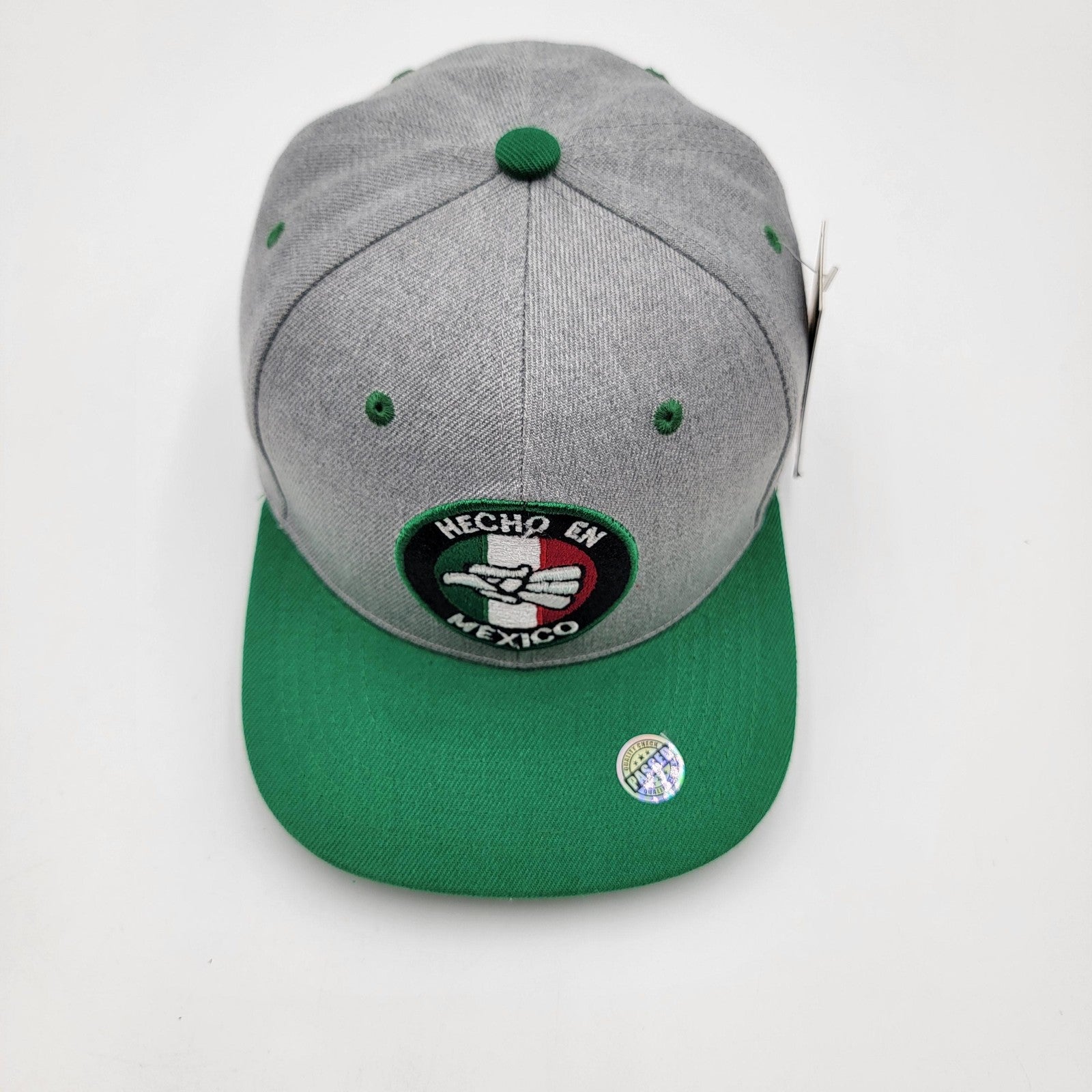 Hecho En Mexico Hat Cap Snap Back Gray Green Embroidered Patch Zion Mens Mexican4