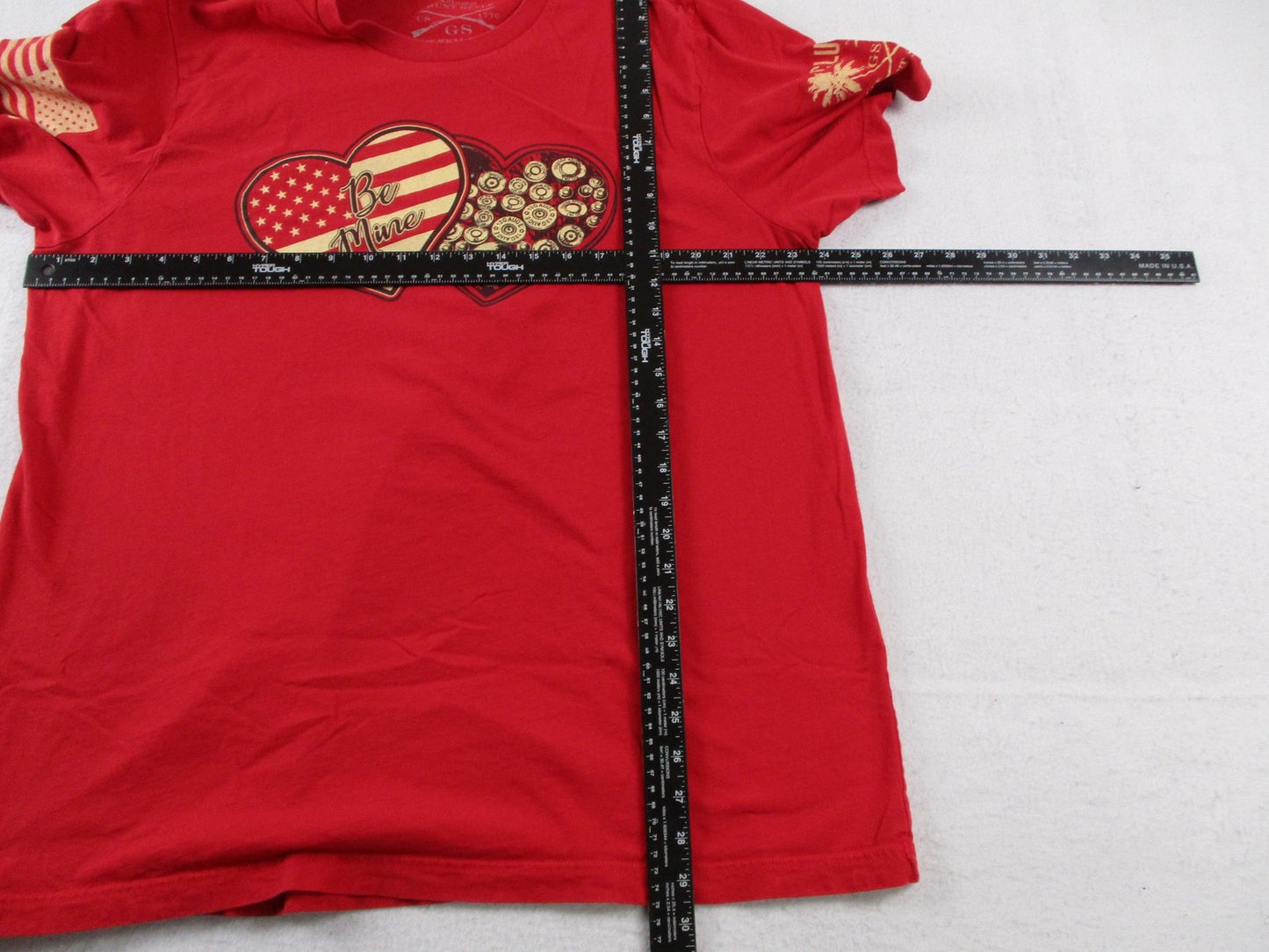 Grunt Style Shirt Mens 2XL Red Be Mine Heart Flag Ammo Graphic Tee Patriotic6