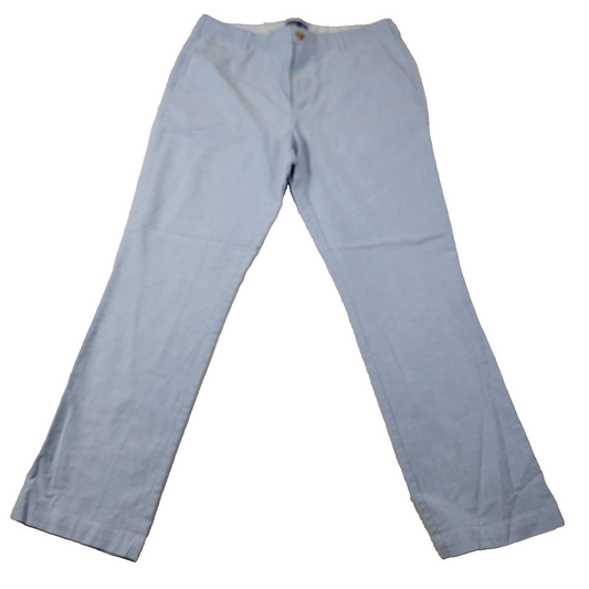 IZOD Pants Mens 36x32 Light Blue Straight Fit Chino Stretch Casual