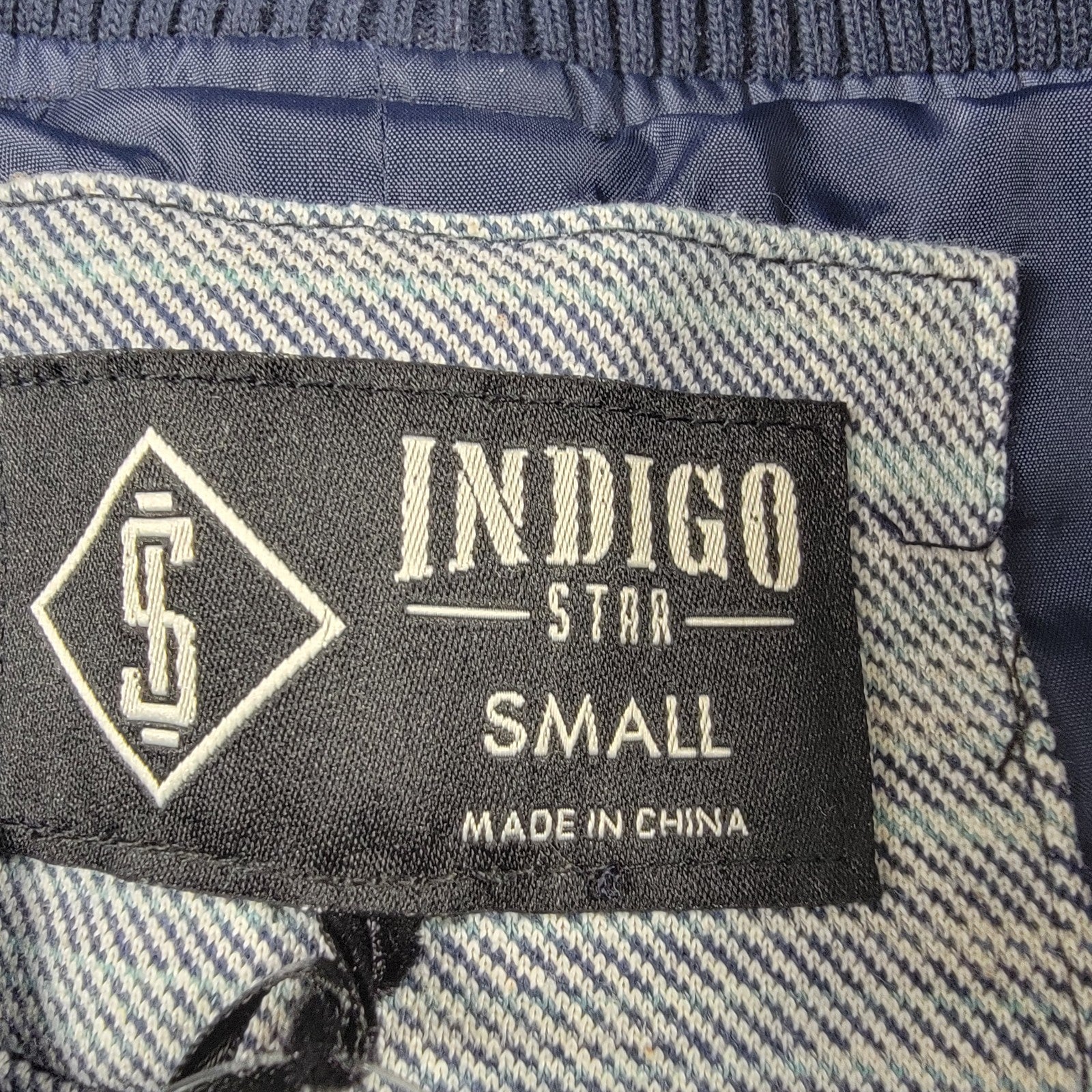 Indigo Star Men’s Bomber Shirt Jacket Grey SpaceDyed Twill Size S NWT