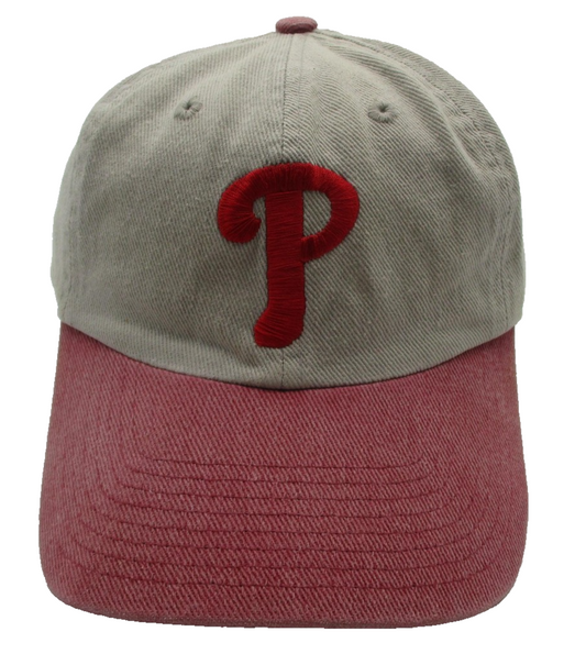 Philadelphia Phillies Hat Cap Strap Back One Size Beige MLB Twins Enterprise0