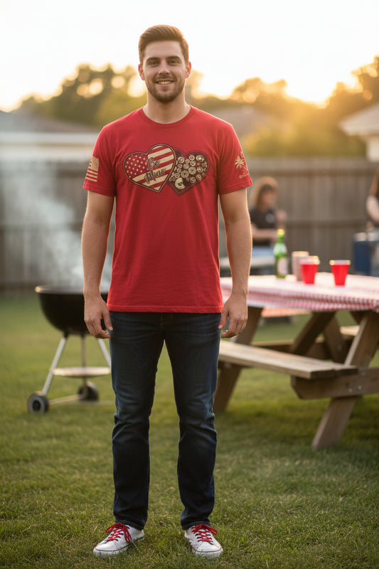 Grunt Style Shirt Mens 2XL Red Be Mine Heart Flag Ammo Graphic Tee Patriotic0