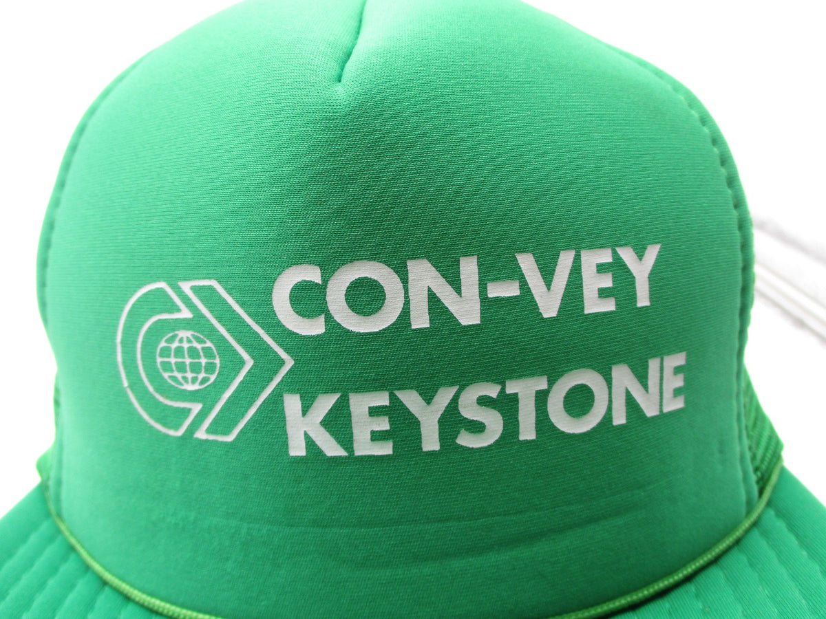 Vintage Con-Vey Keystone Hat Cap Snap Back Mens One Size Green Mesh Trucker3