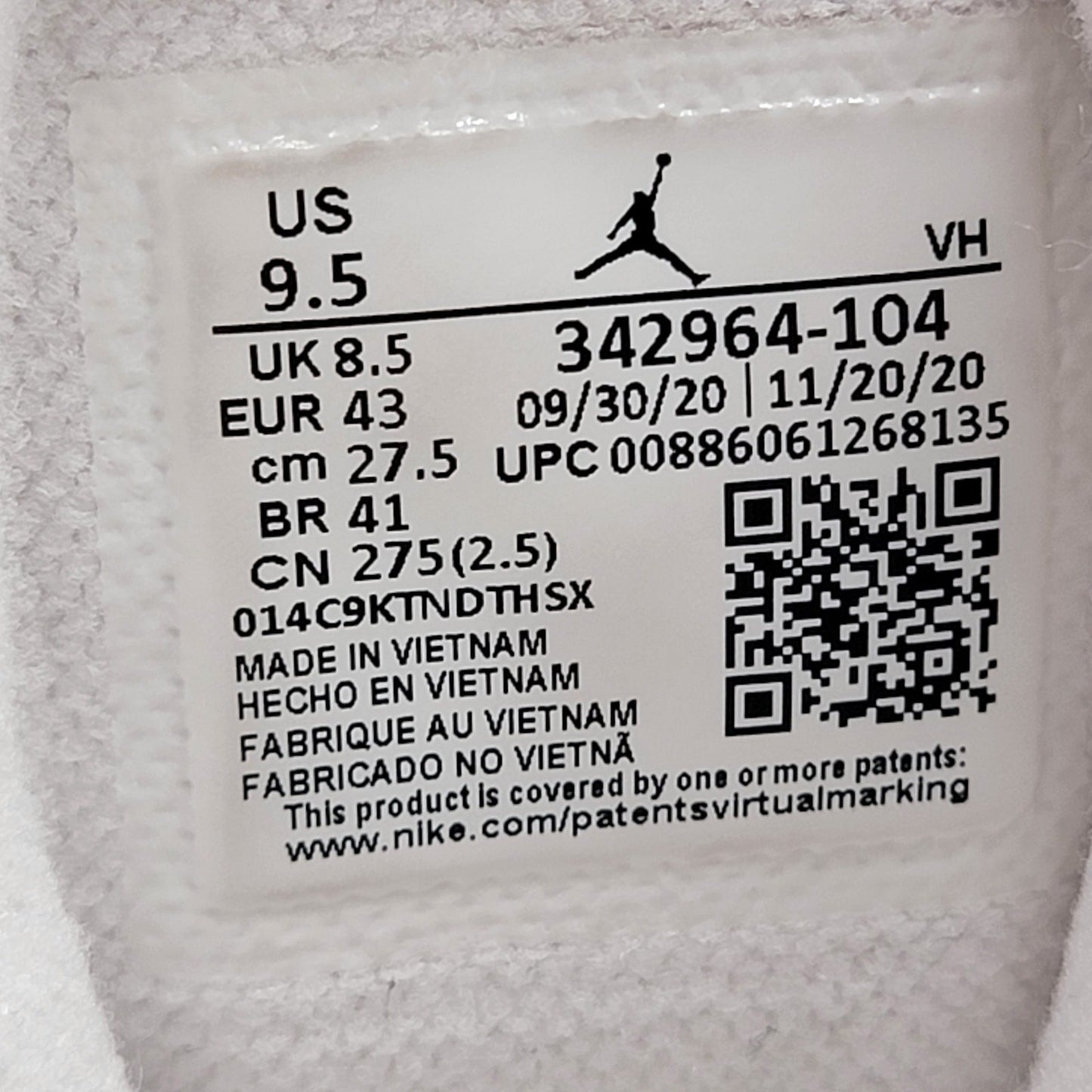 Air Jordan True Flight 'White Cement' Mens Sz 9.5 3429641046