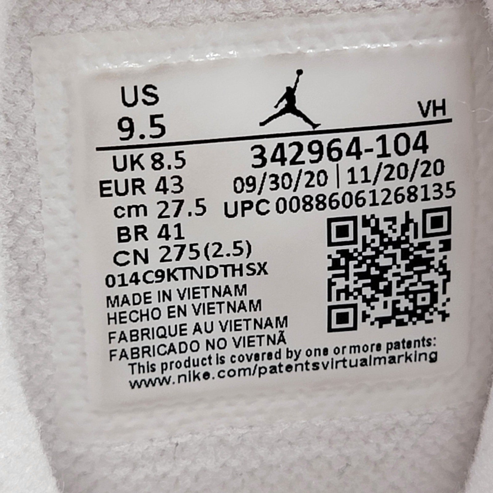 Air Jordan True Flight 'White Cement' Mens Sz 9.5 3429641046