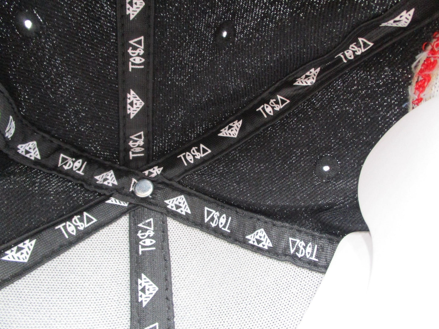 TI$A Hat Cap Fitted Mens 7 1/4 Black Red TISA Vizion TO$A Logo Streetwear12