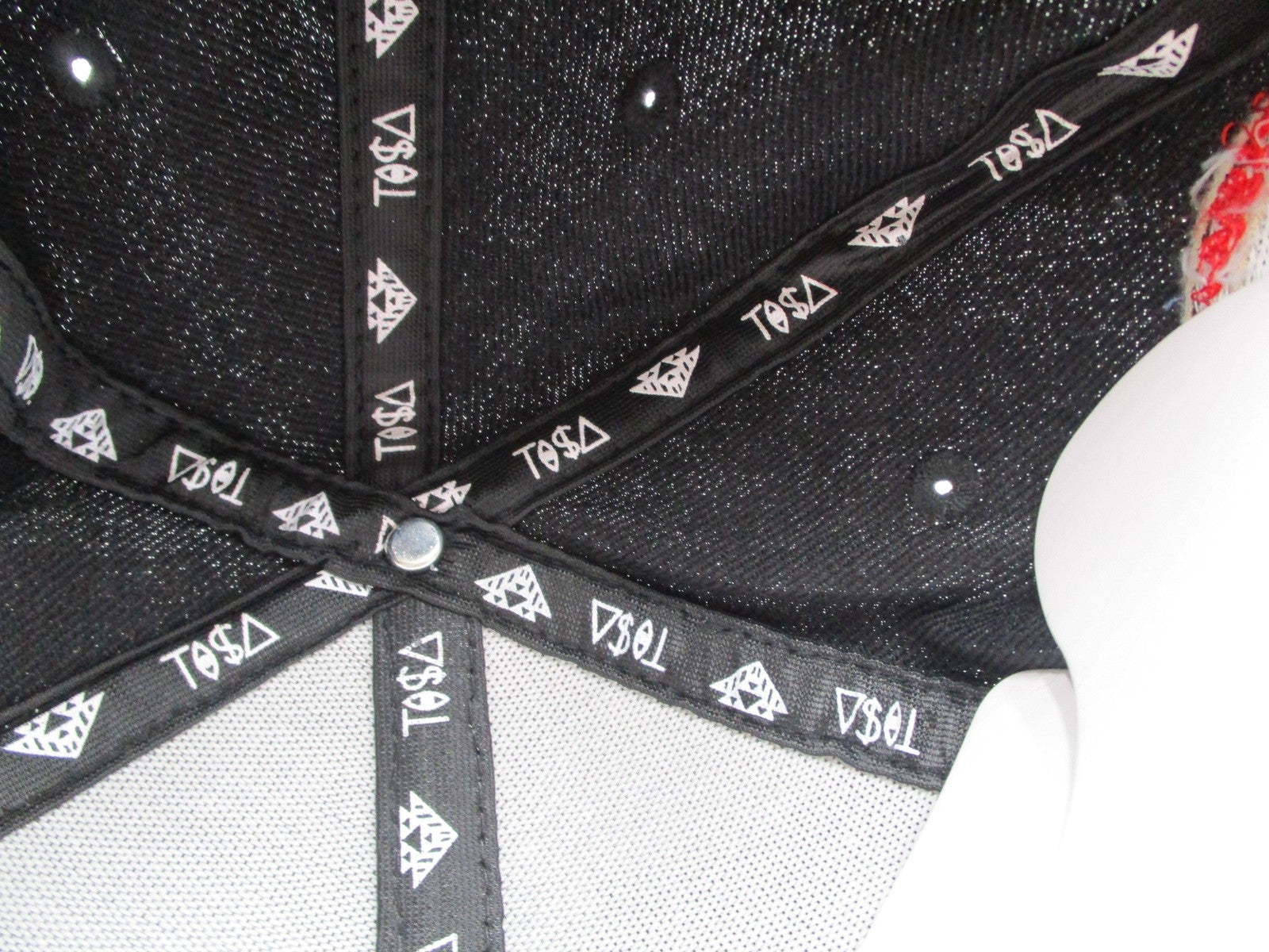 TI$A Hat Cap Fitted Mens 7 1/4 Black Red TISA Vizion TO$A Logo Streetwear12