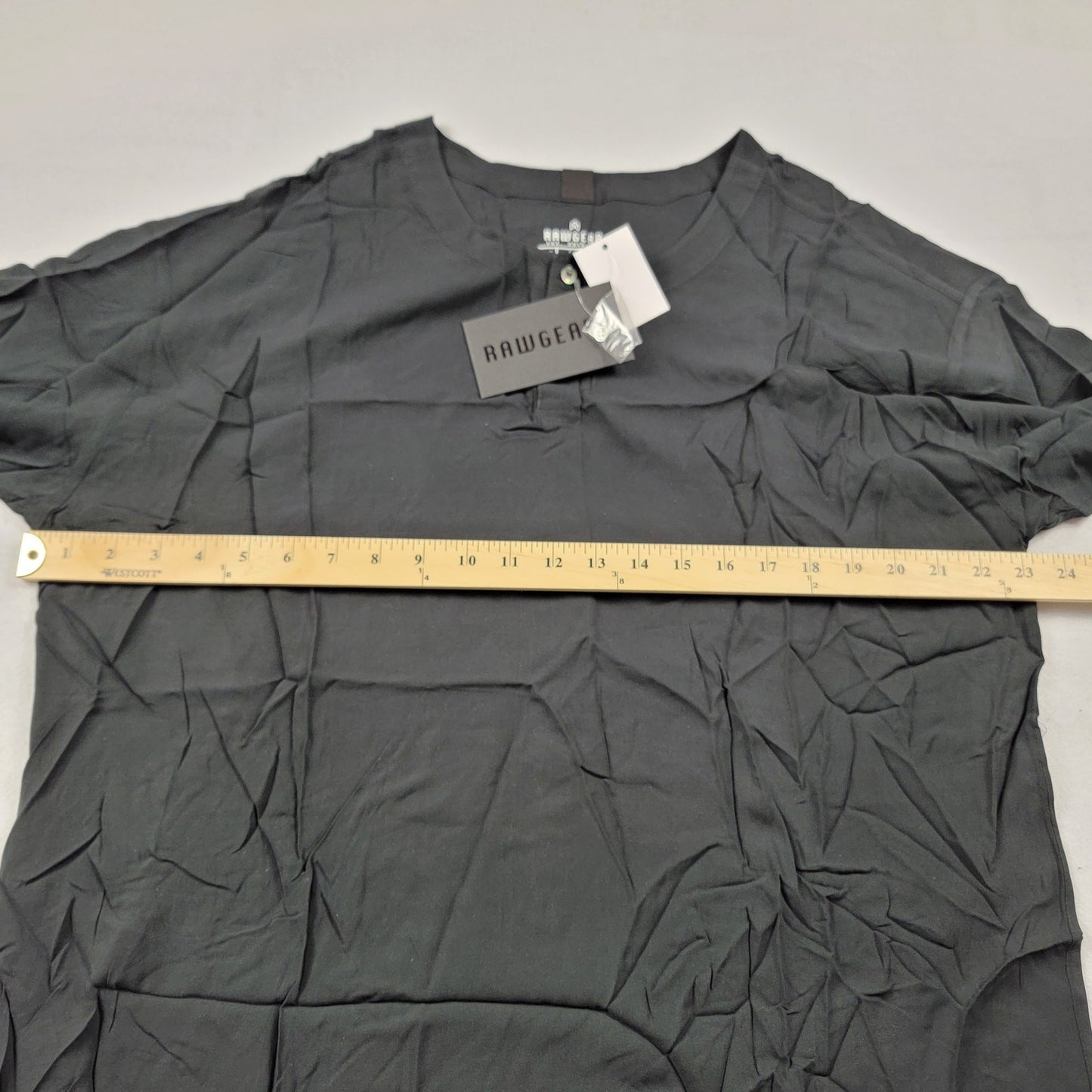 RawGear Sleep Raw Henley Black Short Sleeve Shirt Men’s Size M NWT4