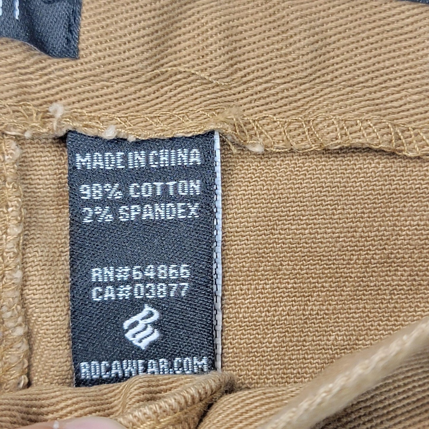 Rocawear Pants Men 42x32 Tan Khaki Slim Fit Chino Twill Side Stripe Stretch 11993