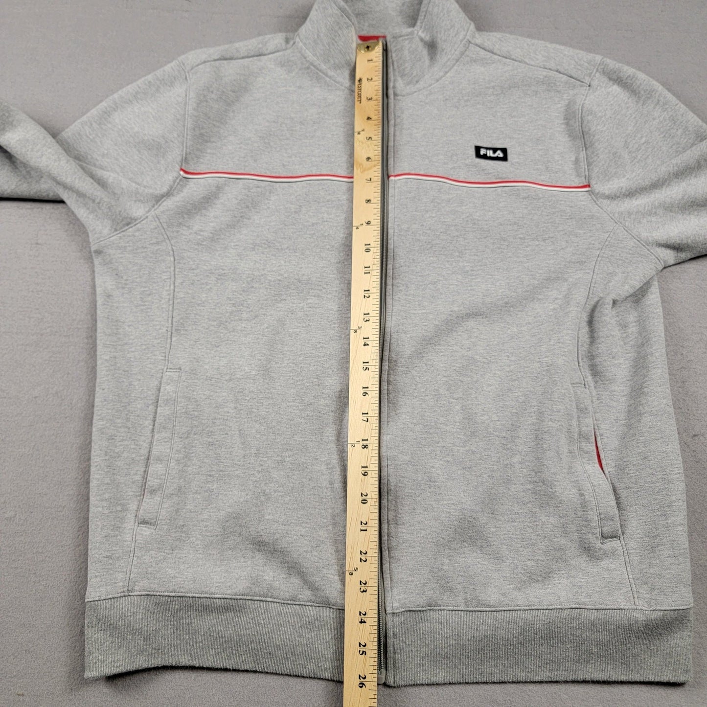Fila Mens Zip Up Jacket Sz L Gray